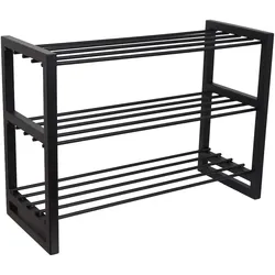 LOFT42 Hall Doppel-Schuhregal – Metall – Schwarz