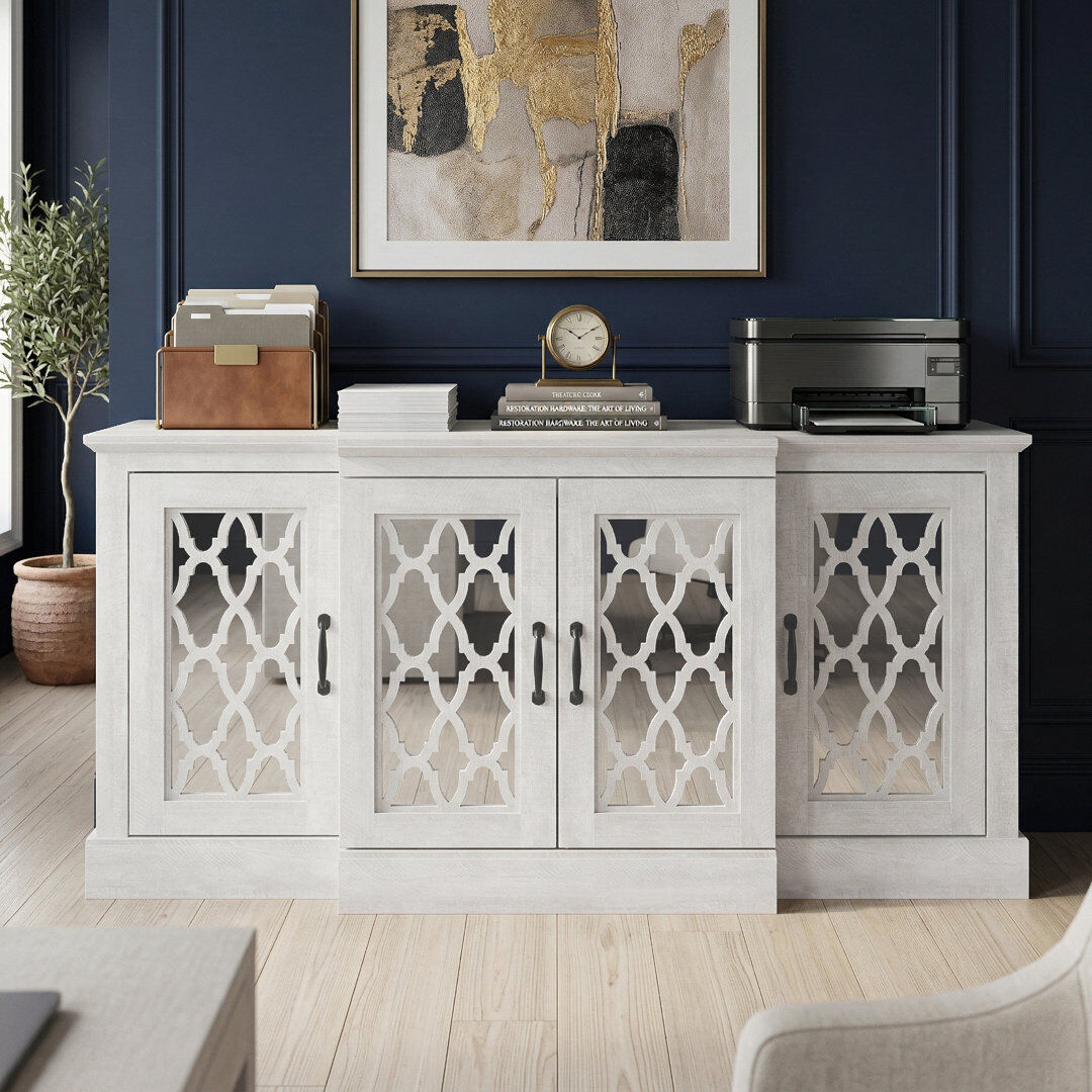 Blue Elephant Heron Wide Accent Sideboard Dusty Grey Oak 74.3cm H X 153.4cm W X 46.3cm D