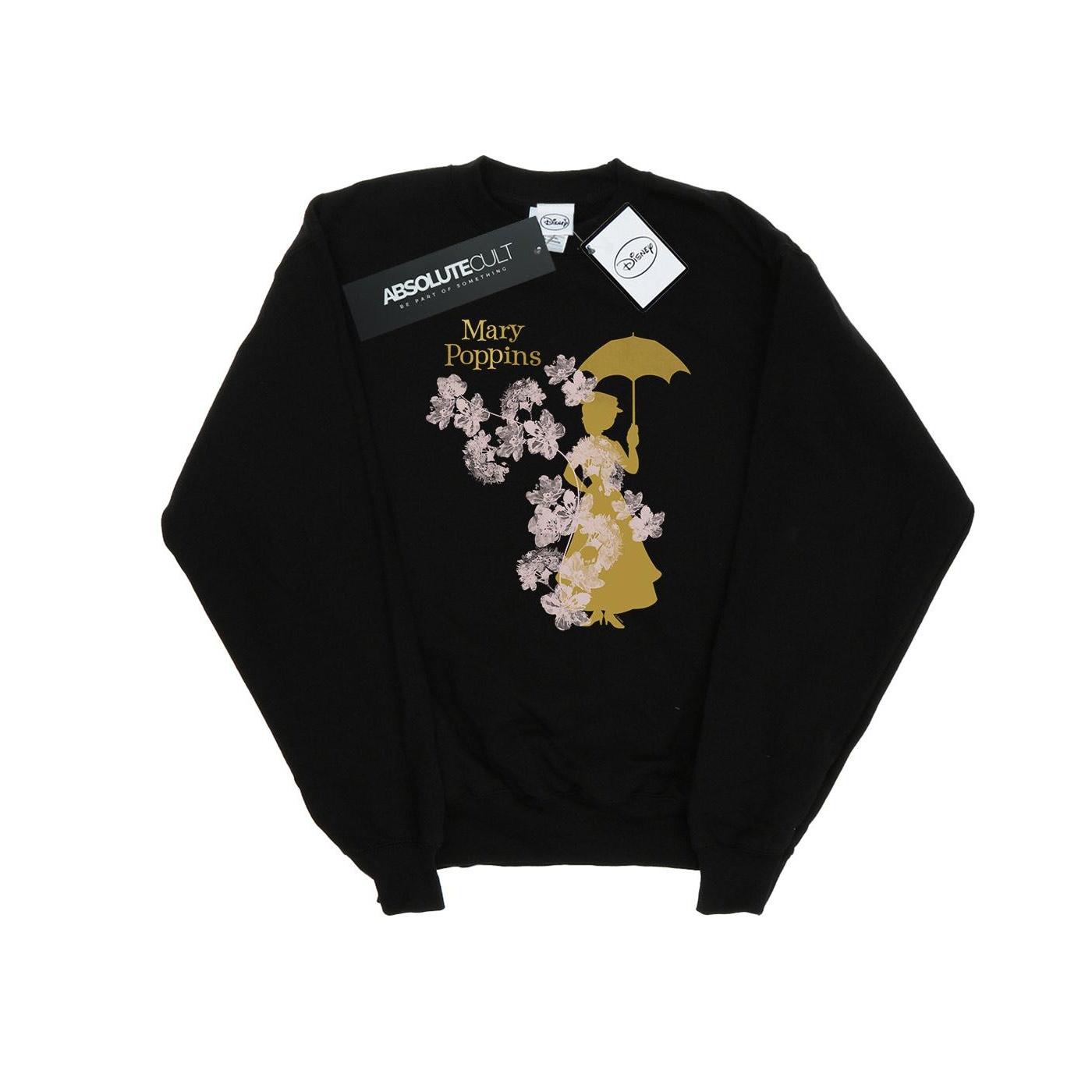 Disney Meisjes Mary Poppins Bloemen Silhouet Sweatshirt (Zwart)
