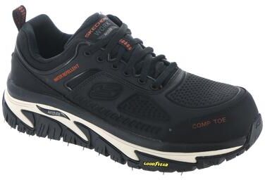 Skechers Work Arch Fit Road Walker-Raylan (Men's) in Black, Size 7 M, Synthetic