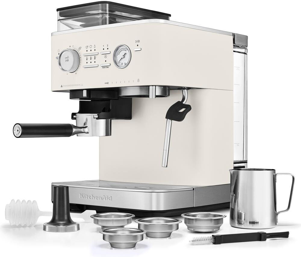 KitchenAid Semi Automatic Espresso Machine with Burr Grinder Cream 2.5L