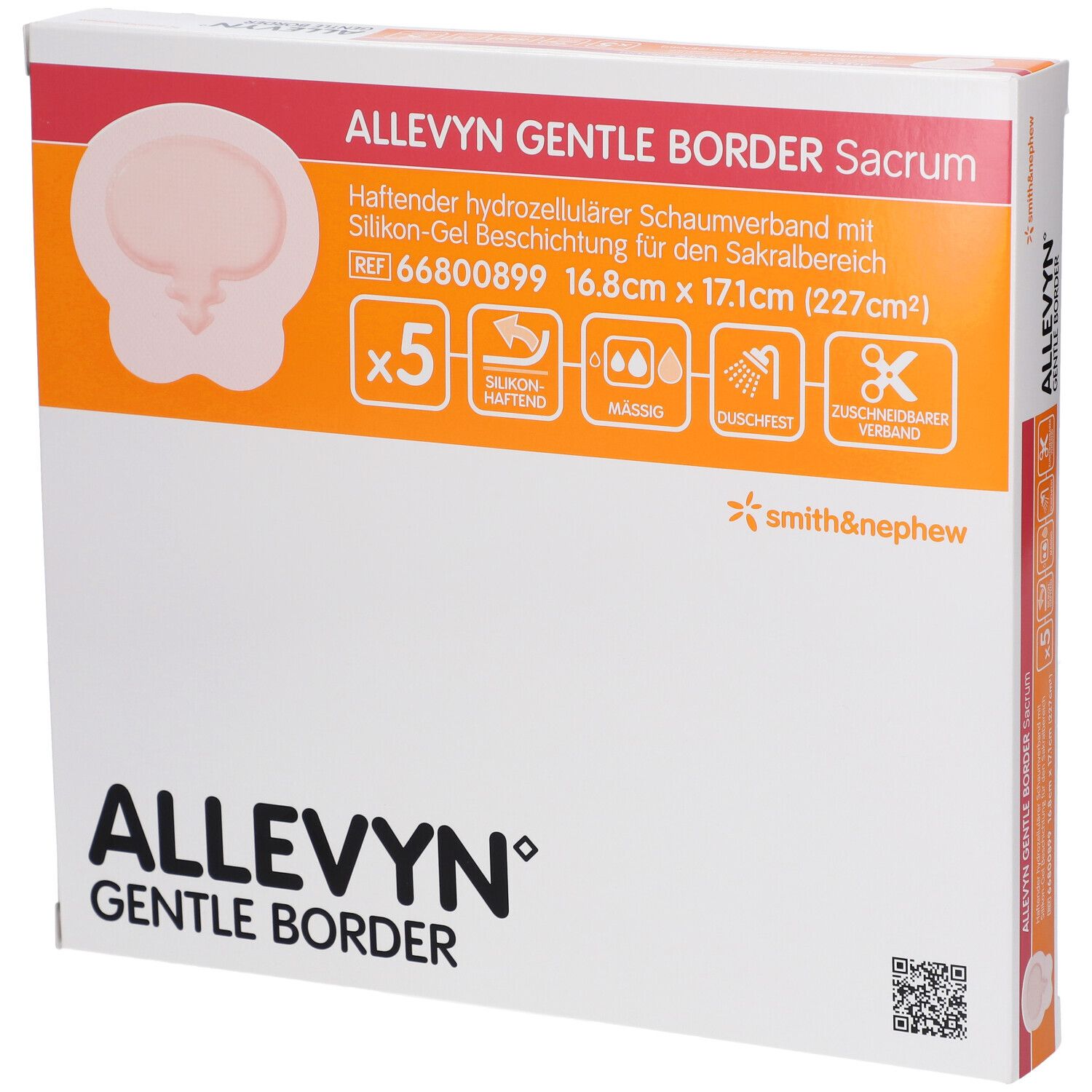 Allevyn Gentle Border Sacrum 16,8x17,1 cm Schaumv. 5 St Verband