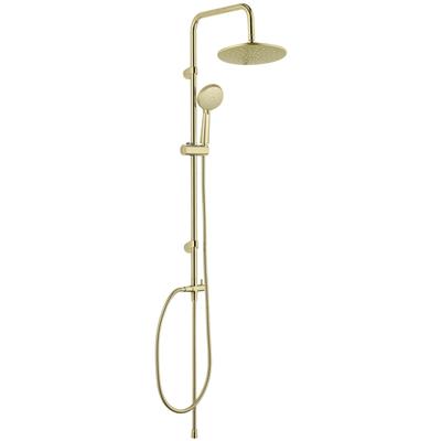 Brausegarnitur WENKO, gold, H:101cm, Edelstahl, Kunststoff, Metall, Brausegarnituren, mit Thermostat-Armatur, inkl. 2 Watersaving Regulatoren