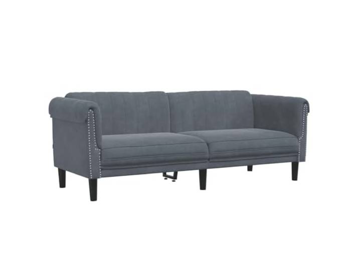 vidaXL Sofa 3-Sitzer Dunkelgrau Samt