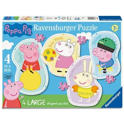 Ravensburger Kinderpuzzle 06956 - Zeit für Spiel und Spaß - 4 konturgeformte Puzzles mit 10, 12, 14 und 16 großen, stabilen Puzzleteilen, für kleine