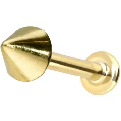 14 Karat Gold Labret mit Innengewinde SPITZE