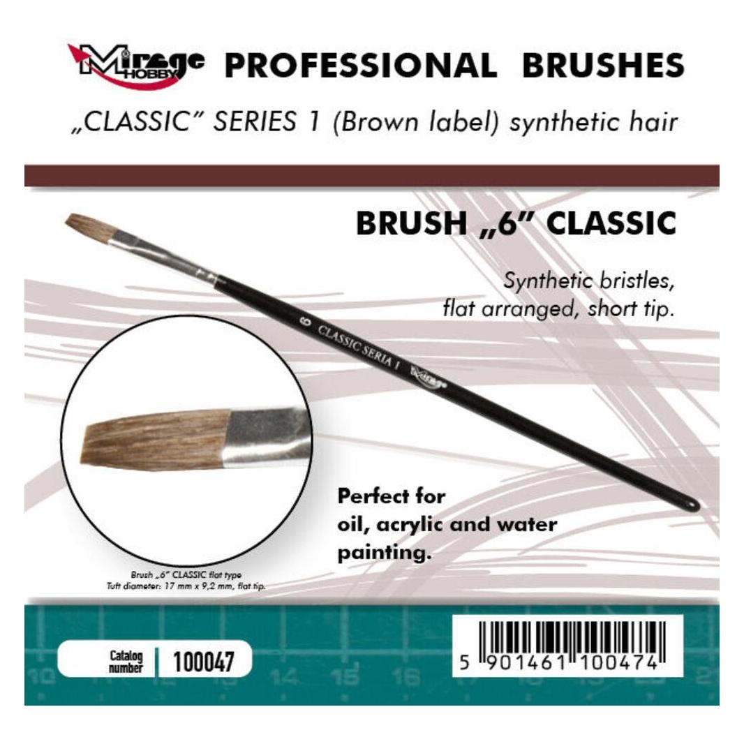 Mirage Hobby Mirage Brush Flat High Quality Classic Series 1 size 6 (6 mm) (100047)
