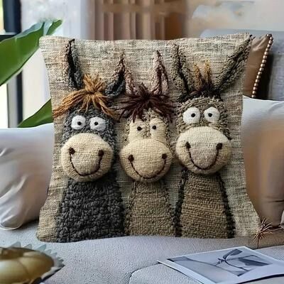 Uplift Treasures 45cm Plush Smiling Donkey Cushion Cover c 450mm*450mm
