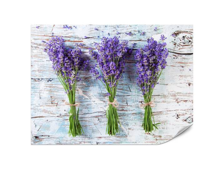 FOTOTAPETE für Küche Lavendelblüten Lila Holz Rustikal 200x140
