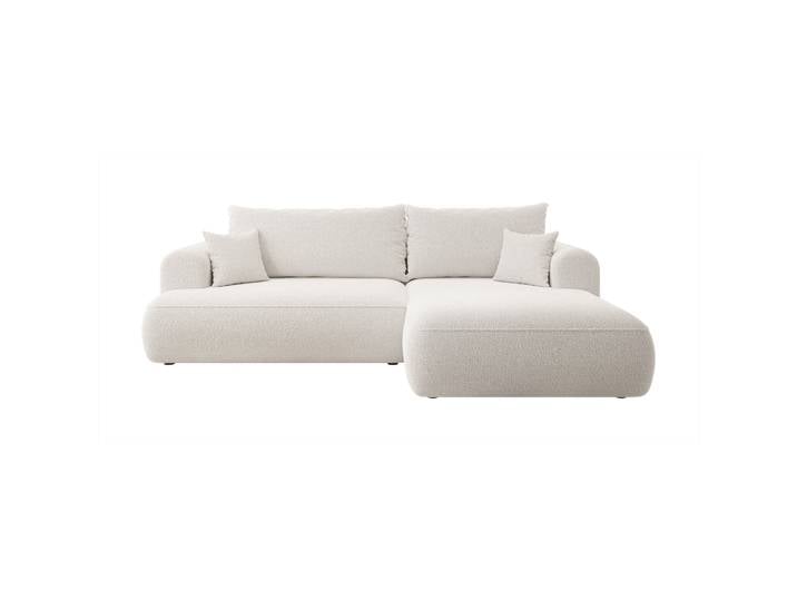 Ecksofa mit Schlaffunktion Ovo, L-förmig, cremefarben, mit
