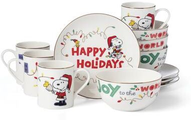 Lenox Snoopy Christmas 12-Piece Dessert Set