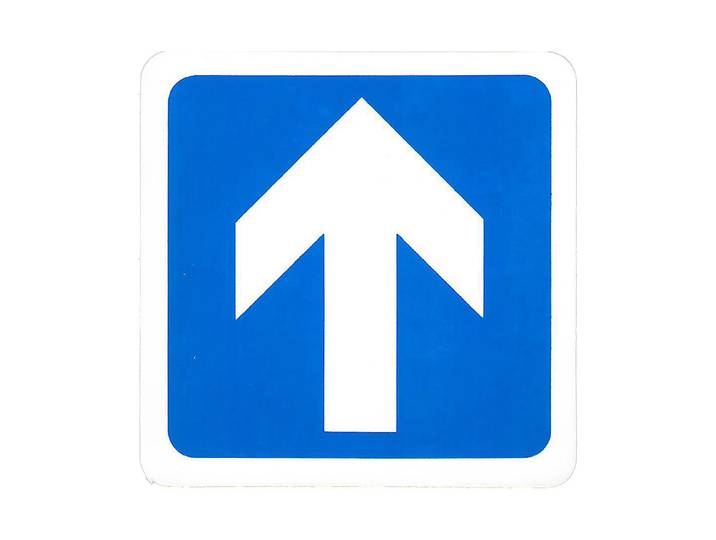 Schild Pfeil Blau Gerade 7.5 cm
