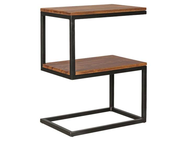 Beistelltisch mit Holzplatten S-Form Akola, Sheesham/Schwarz