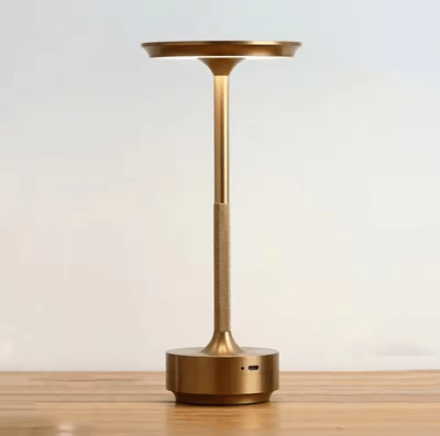 Inspire Essentials Wireless LED Desk Lamp With Touch Dimming And Rechargeable Design gold