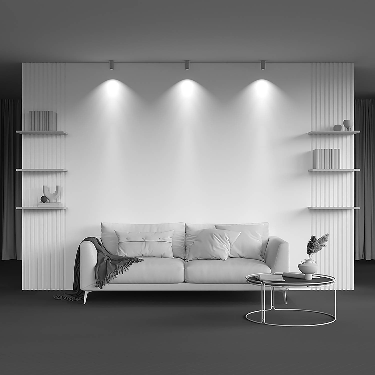 home24 Plafondlamp Focus S wit aluminium GU10