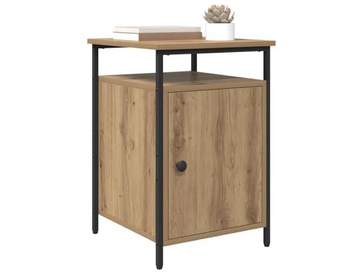 KTHLBRH Nachtschrank 2 Stück Eiche Handwerk 40 x 42 x 60 cm Mehrschichtholz, Beine aus Stahl, 2 Türen, 2 Einlegeböden, pflegeleicht