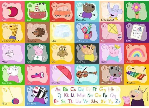 Ravensburger - Peppa Pig Alphabet Giant Floor Puzzle - 30 Pieces Puzzle for Kids