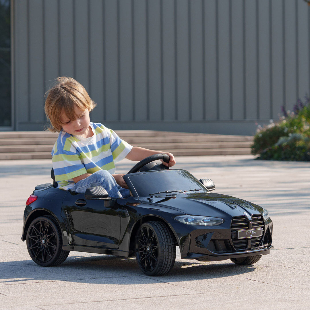 Freeport Park AIYAPLAY 12V BMW M4 Licensed Kids Electric Car w/ Remote, Suspension Yellow 1