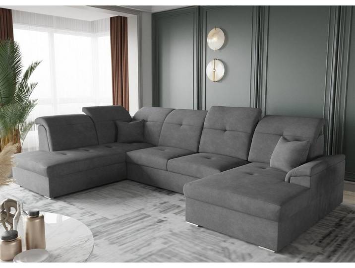 Fun Möbel Wohnlandschaft Wohnlandschaft FREJA mit Schlaffunktion, mit Bettkasten
