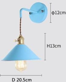 Inspired Living Nordic Macaron LED Wall Lamp Modern LED Wall Lamp For Bedroom & Hallway blue without Bulb