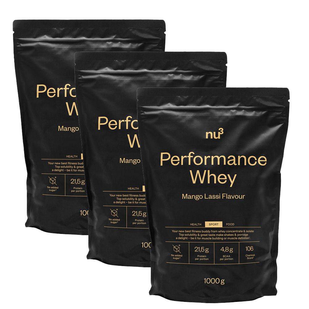 nu3 Performance Whey, Mango Lassi, Pulver 3er-Set 3x1000 g