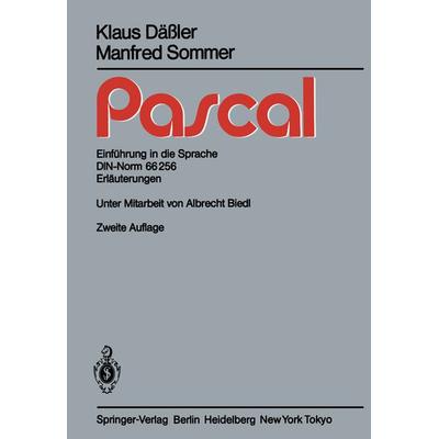 Pascal, Taschenbuch von K. Dässler,M. Sommer, Springer Berlin, 978-3-540-15067-1