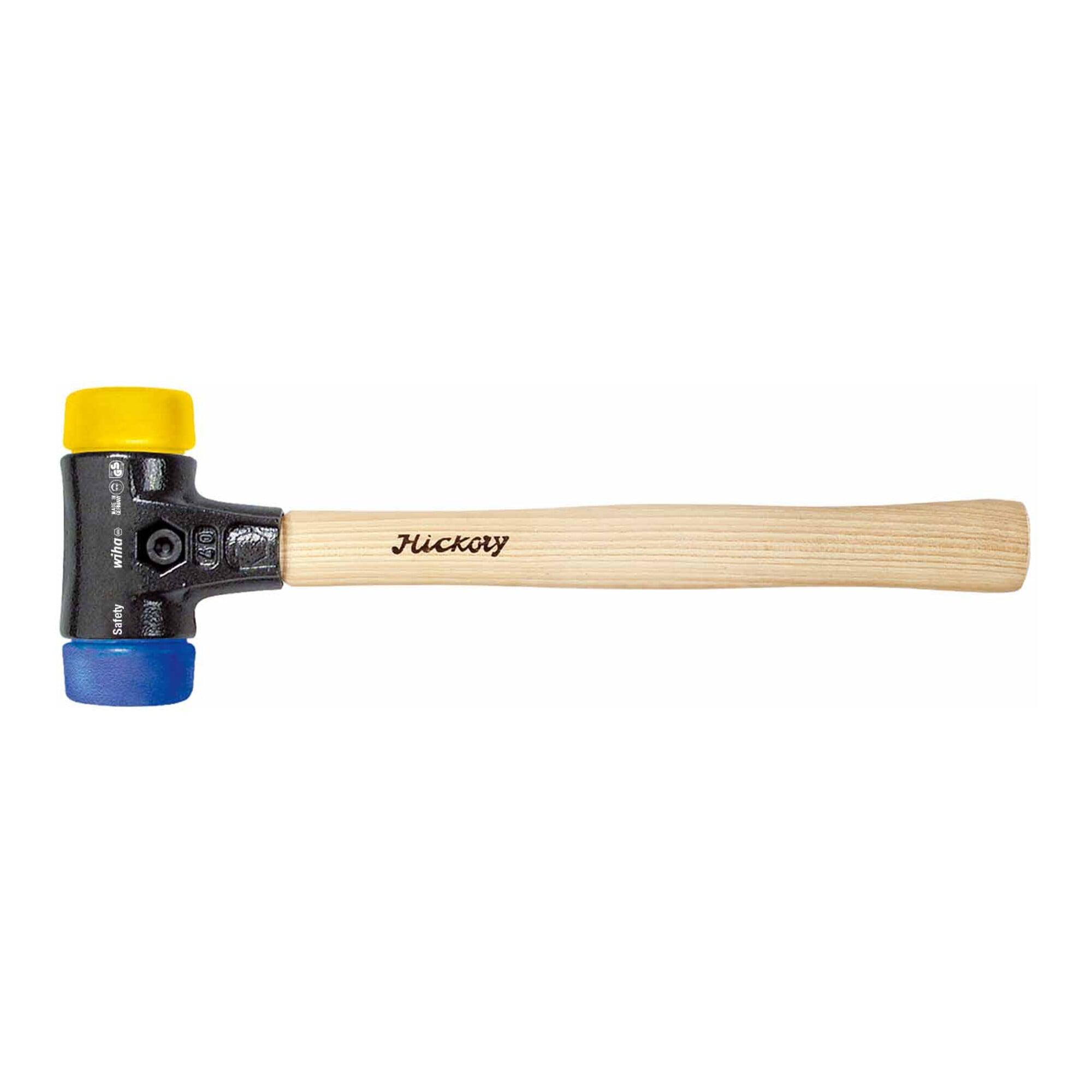 Wiha Schonhammer Safety weich/mittelhart mit Hickory-Holzstiel, Rund-Schlagkopf 30 mm (26653)