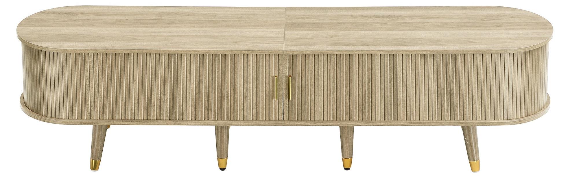 TV-Möbel - TV-Schrank - TV-Stand - Mediamöbel - TV-Kommode - Schiebetür aus Rattan - 175 cm breit