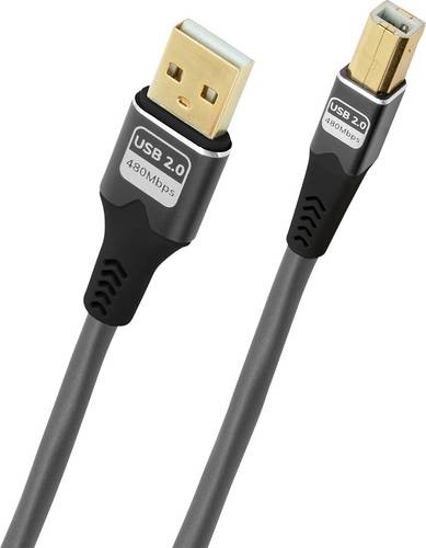 Oehlbach USB-Kabel USB 2.0 USB-A Stecker, USB-B Stecker 7.5m Anthrazit D1C9378