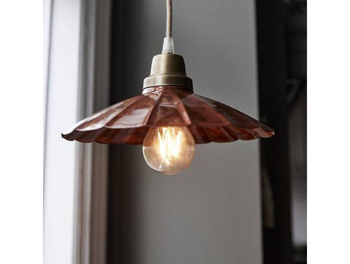 PR Home Hängelampe Ester, terracotta, Ø 24 cm, Eisen Stecker Ester, braun / rost, für Wohn- / Esszimmer, Metall, Vintage, Hängelampen mit Stecker