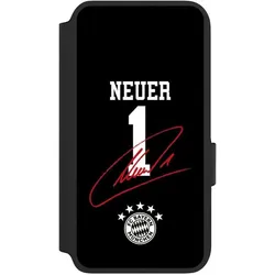 Nivocase Klapphülle für Samsung Galaxy S22 Handyhülle aus Kunst Leder NIVOflip schwarz FC Bayern München (Samsung Galaxy S22), Smartphone Hülle, Schwarz