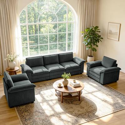 DREAMSIDEA Corduroy Living Room Seating Set