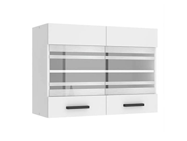 Belini Hängeschrank Küche SGW 80 cm, mit 2 Türen, Weiß matt Küchenschränke, Oberschrank, Küchenhängeschränke, Wandschrank Hängend