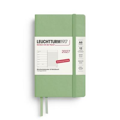 Wochenkalender & Notizbuch Pocket (A6) 2027, Salbei, Deutsch