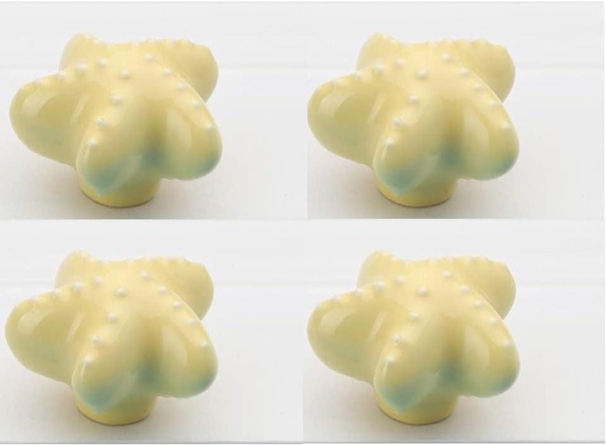 Set van 4 gele keramische meubelgrepen voor kinderkamer decoratie