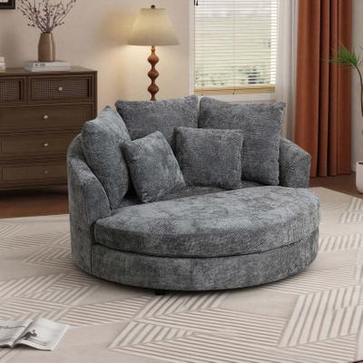 unbranded 59.8''W Modern Oversized Sofa Chair, Round Accent Barrel Chair With 5 Pillows