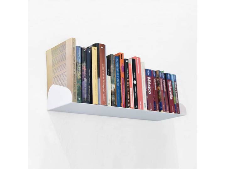Étagère à Livres Murale 60 x 16 cm en métal Bnc moduires Bibliothèque murale robuste Tablette invisible 1 Bnc 1 1 ETAGERE MURALE