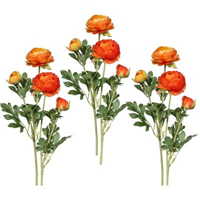 Kunstblume CREATIV GREEN "Ranunkel", orange, H:40cm, Kunststoff, Polyester, Kunstpflanzen, für schöne Arrangements wie Sträuße und Gestecke