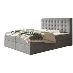 BOXBETT RIO mit 2 Bettkästen, 120x200, Farbe: Grau, Velourstoff, Doppelbett mit Bonell-Matratze