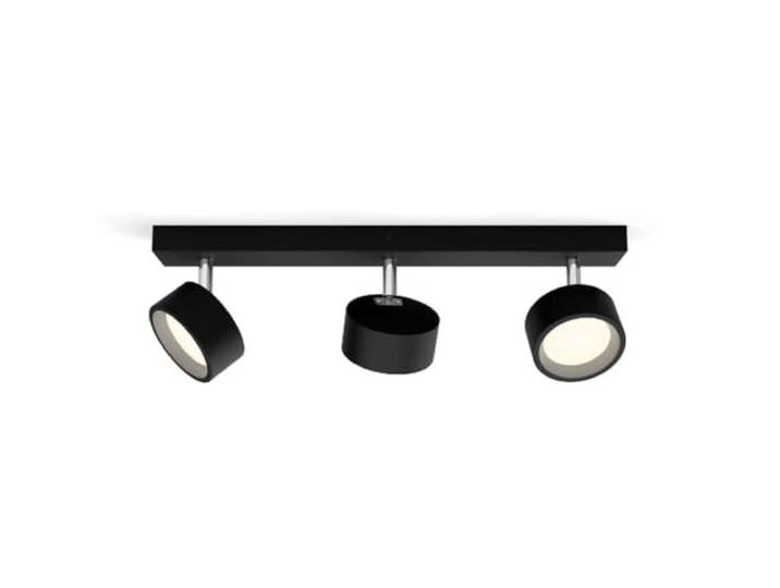 Philips Bracia 3-er LED Spots (16,5 W), dreiflammige Wandspots mit warmweißem Licht, energiesparende Raumbeleuchtung mit langer Nutzlebensdauer, schwarz