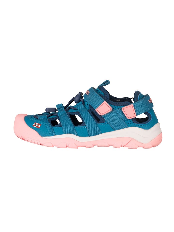 Trollkids Halbsandalen "Kristiansand" in Blau/ Rosa - 25