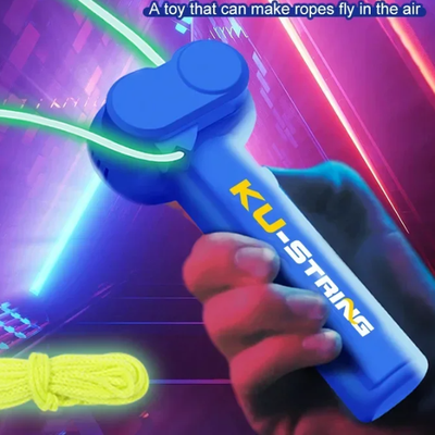 The Handy Homestead Rope Launcher Toy Adjustable Speed Spinning Rope Game For Kids & Adults blue