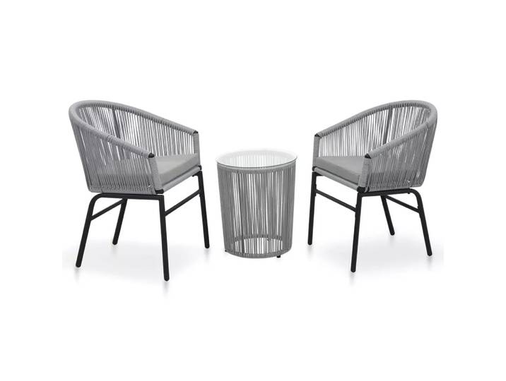 VidaXL - Gartenmöbelset, Bistro, Set 3tlg., One Size, Grau