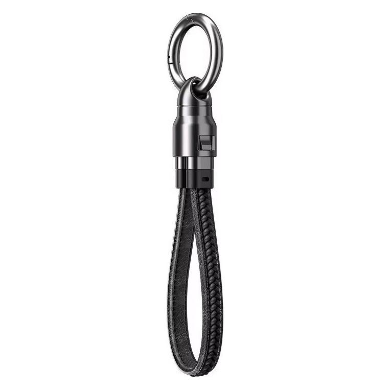 Extralink SMART LIFE CABLE 240W USB-C - USB-C KEYCHAIN, 22CM, NYLON BRAIDED, BLACK (0.22 m, 240 W) (EX.96150)