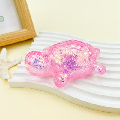 JoyToys Cute Squishy Turtle Toy Glitter Sensory Stress Relief Squeeze Fidget For Kids & Adults 1pc Pink