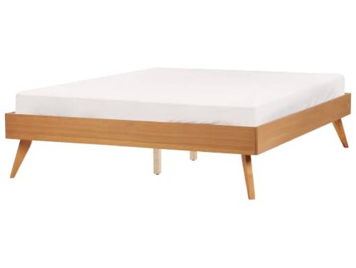 Beliani Bett mit hohen Beinen Lattenrost 120x200 cm Holzoptik naturfarbene Esche Berric