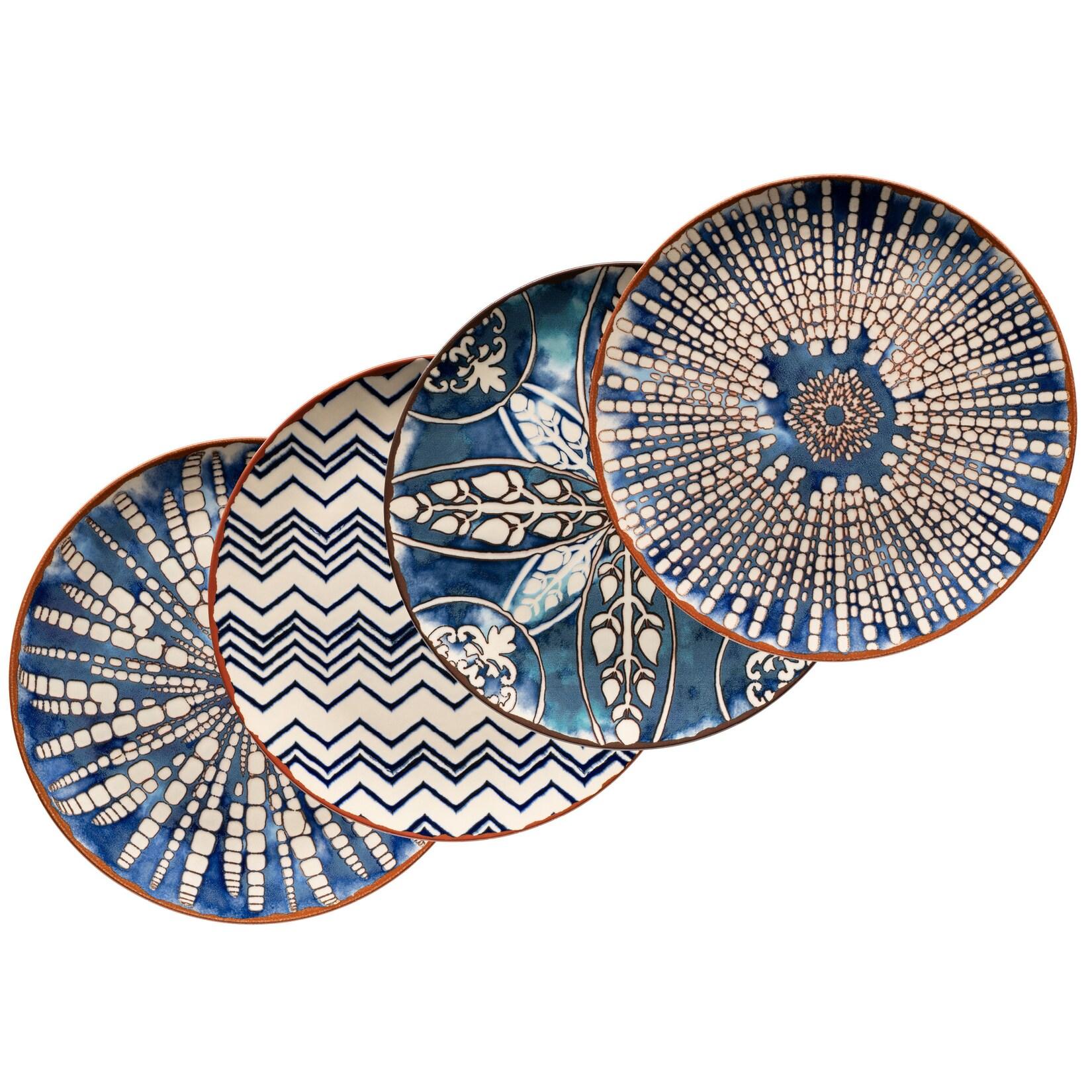 Mäser Platzteller-Set, Steinzeug Iberico Blue Blau / Weiß