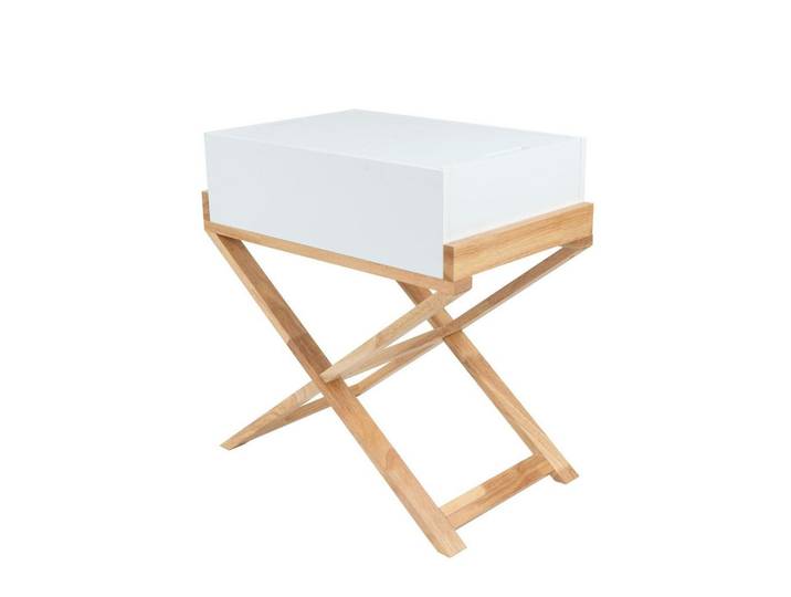 Kayoom Beistelltisch, Weiss, Holz, Holzwerkstoff, Kautschukholz, 56x58x34 cm, Bsci, einfacher Aufbau, Wohnzimmer, Wohnzimmertische, Beistelltisch, Beistelltische Holz