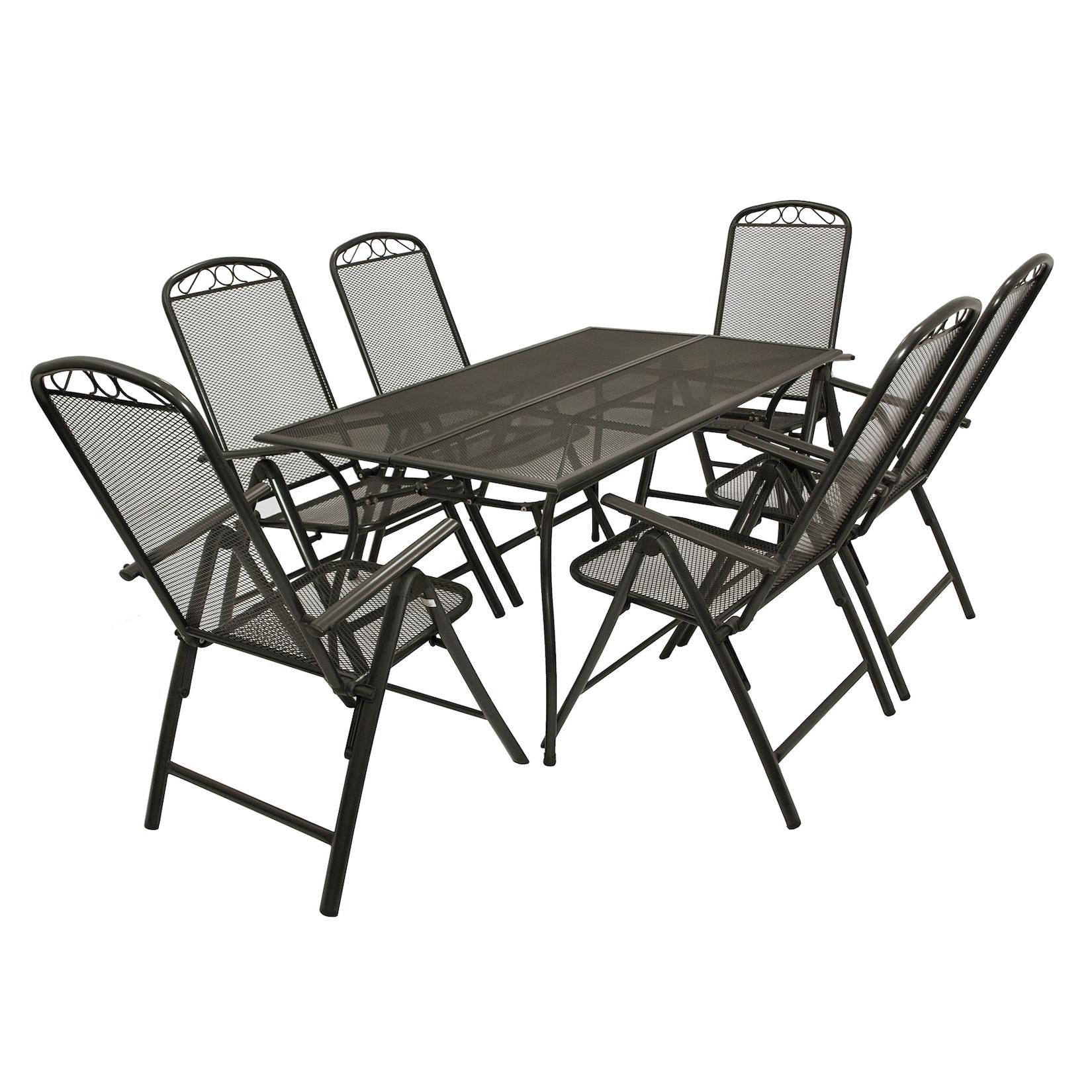Garnitur CLASSIC 7-teilig, Streckmetall anthrazit