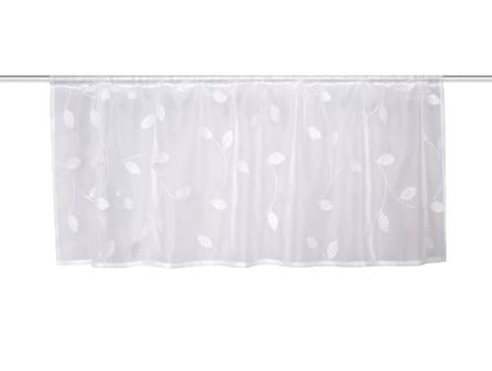 HOME WOHNIDEEN Shary Rideau Brise-bise 45 x 145 cm\, Voile Transparent\, Couleur : Blanc\, Dimensions : 45 x 145 cm\, Nombre : 1